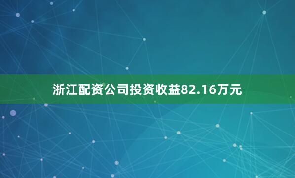 浙江配资公司投资收益82.16万元